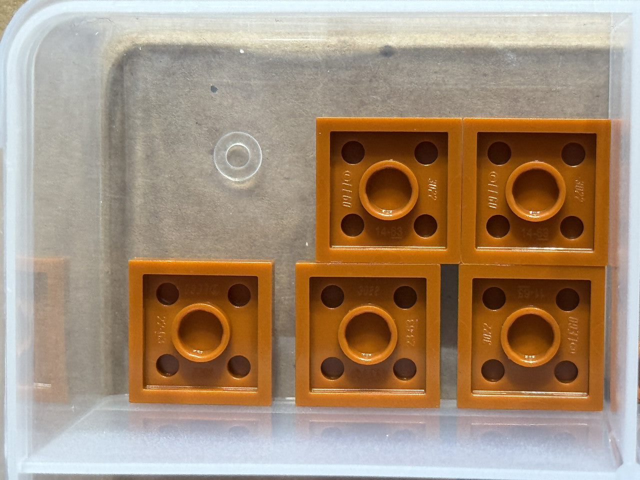 LEGO Parts - Dark Orange Plate 2 x 2 - No 3022 - QTY 5