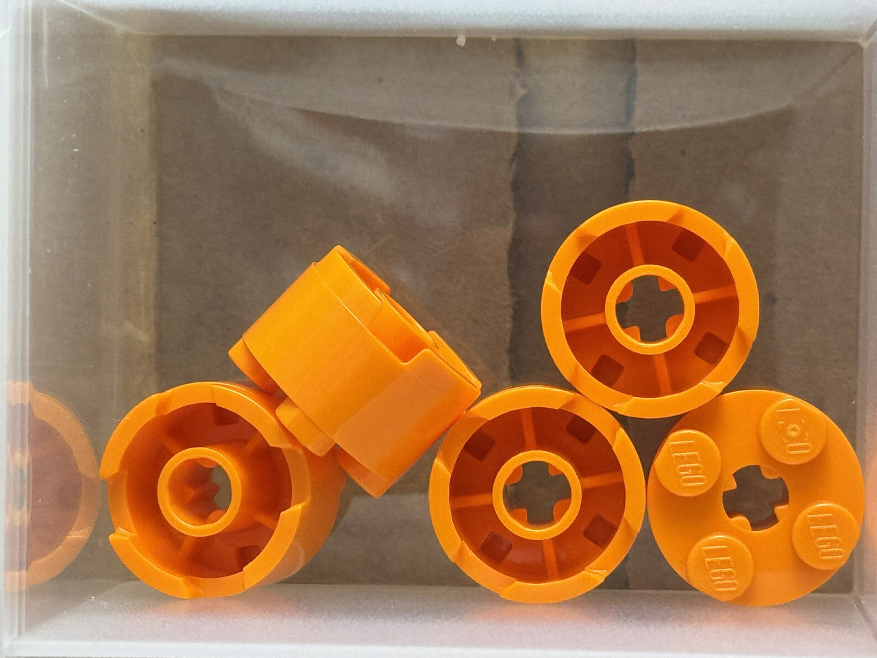 LEGO Parts - Orange Brick, Round 2 x 2 with Axle Hole - No 3941 - QTY 5