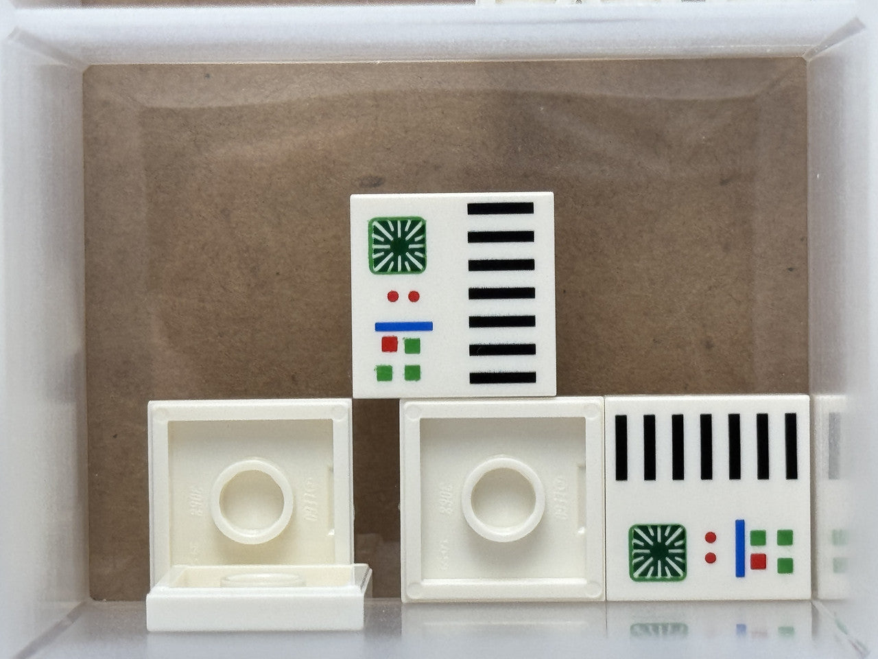 LEGO Parts - White Tile 2 x 2 with Computer Panel - No 3068pb2031 - QTY 5