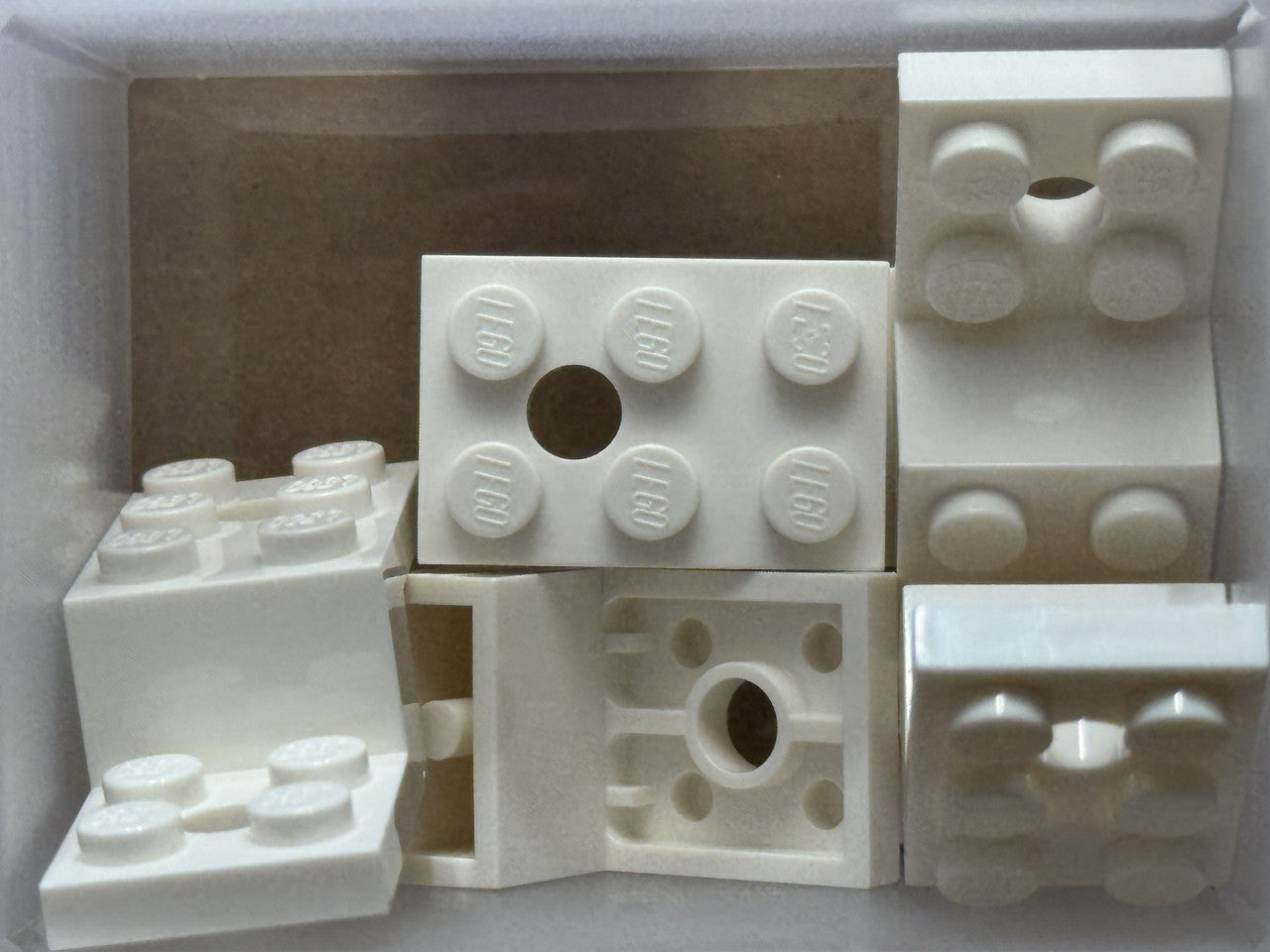 LEGO Parts - White Bracket 5 x 2 x 1 1/3 2 Holes - No 11215 - QTY 5