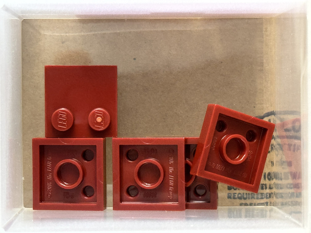 LEGO Parts - Dark Red Tile, Modified 2 x 2 with Studs on Edge - No 33909 - QTY 5