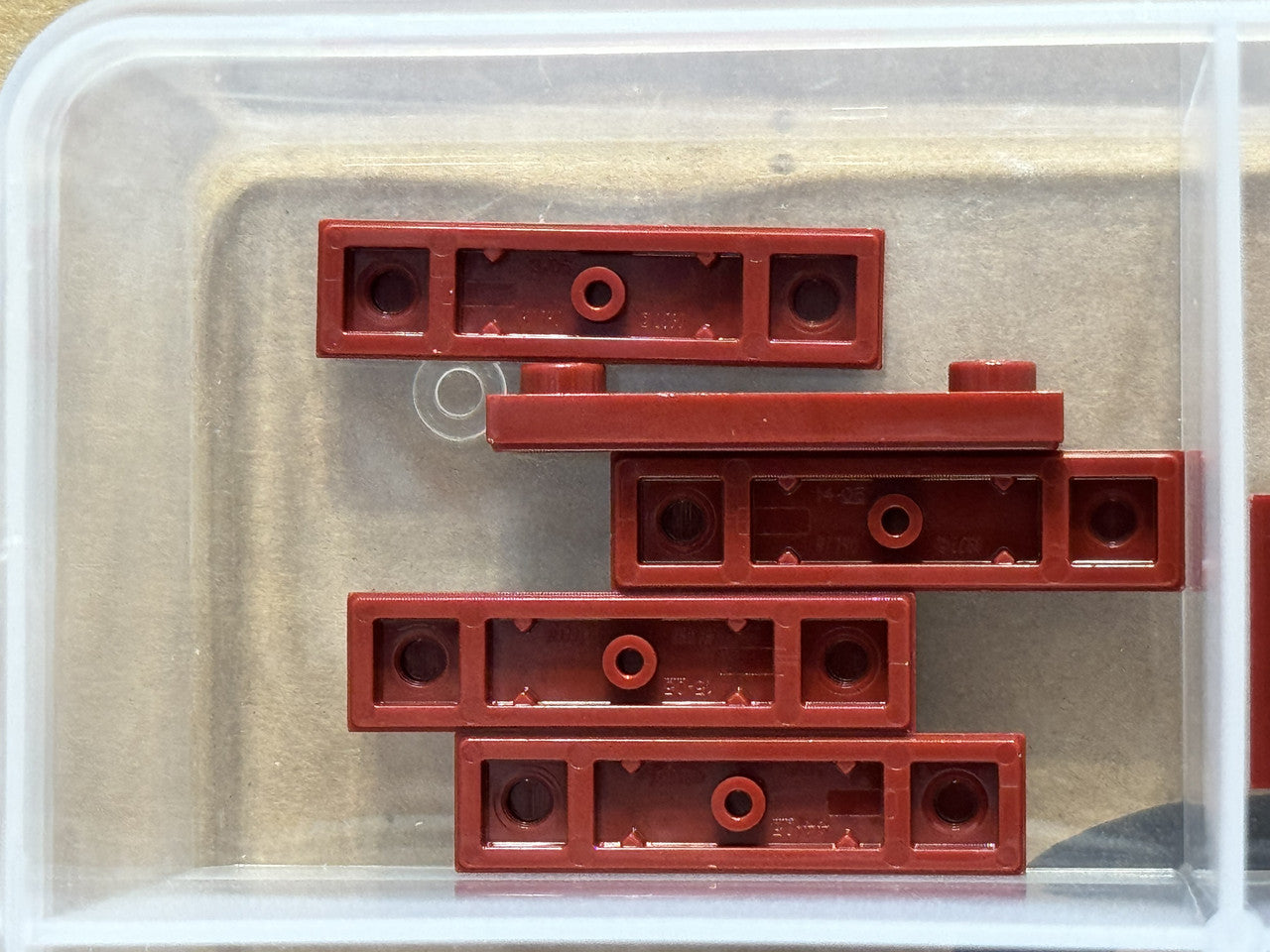 LEGO Parts - Dark Red Plate 1 x 4 with 2 Studs with Groove - No 41740 - QTY 5