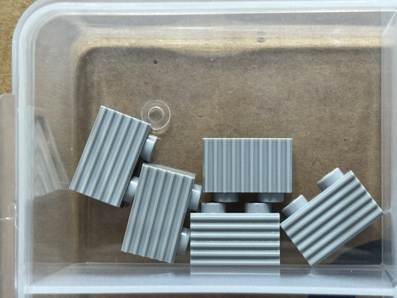 LEGO Parts - Light Bluish Gray Brick 1 x 2 with Grille - No 2877 - QTY 5