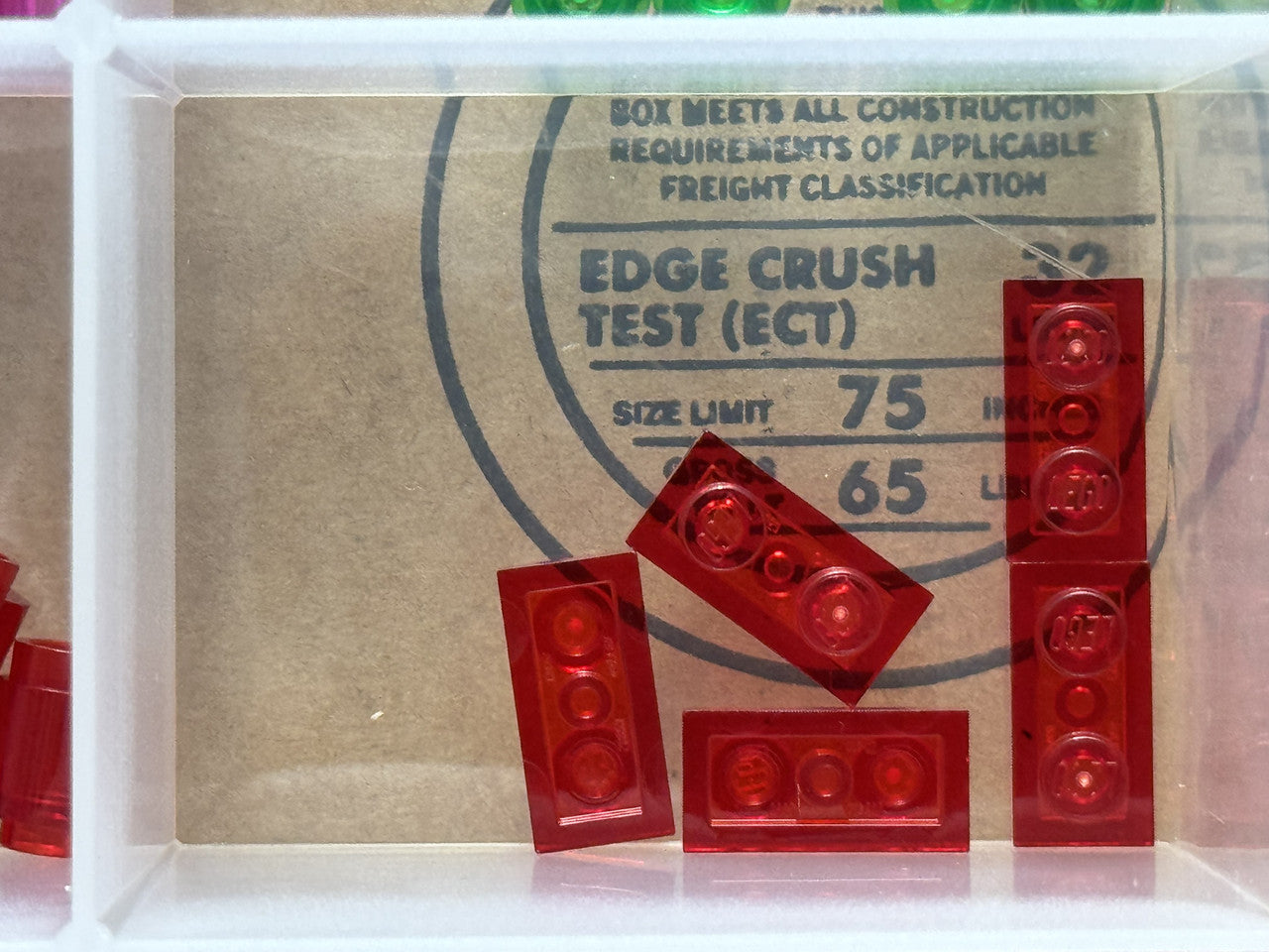 LEGO Parts - Trans-Red Plate 1 x 2 - No 3023 - QTY 5