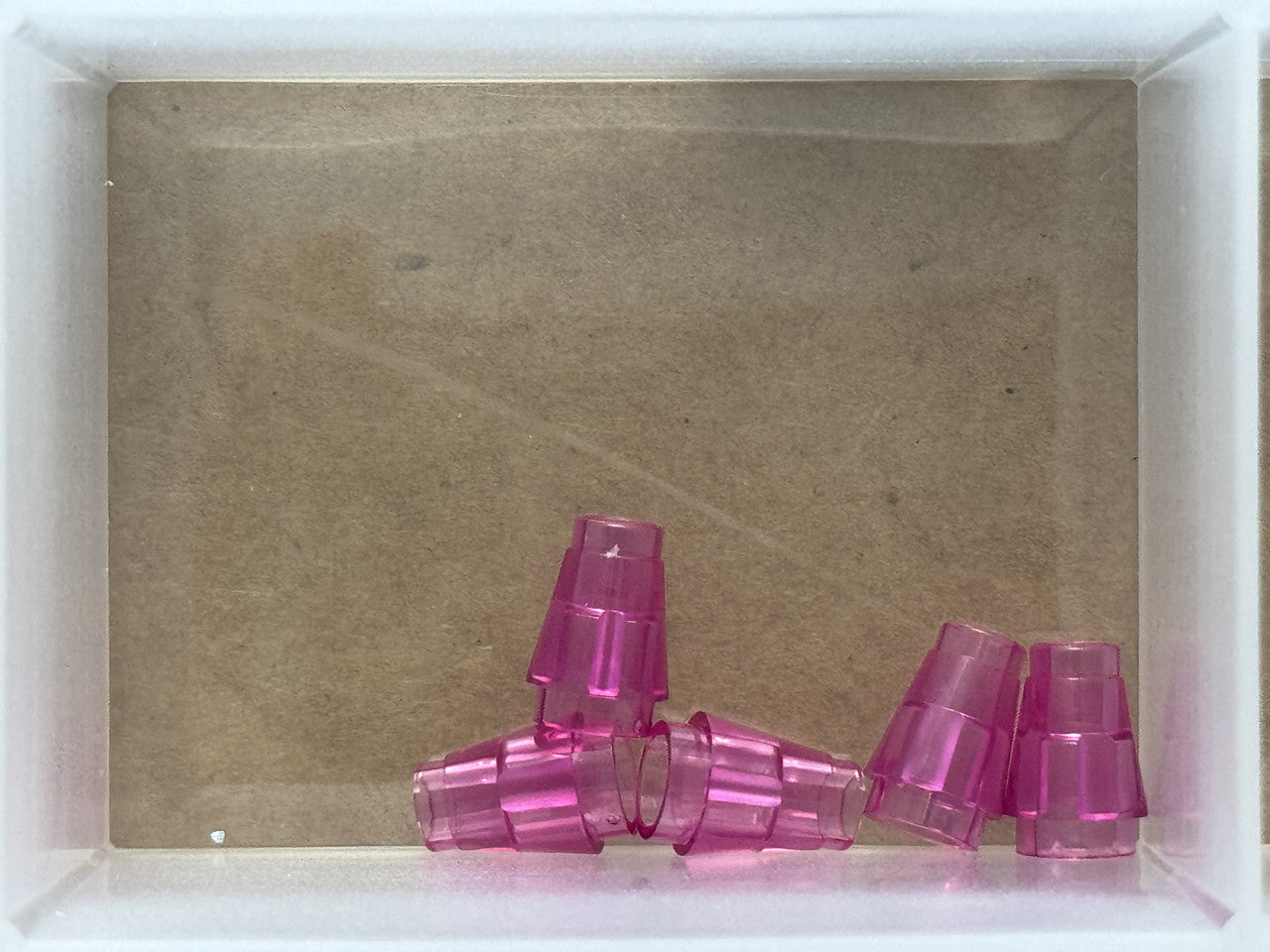 LEGO Parts - Trans-Dark Pink Cone 1 x 1 with Top Groove - No 4589b - QTY 5