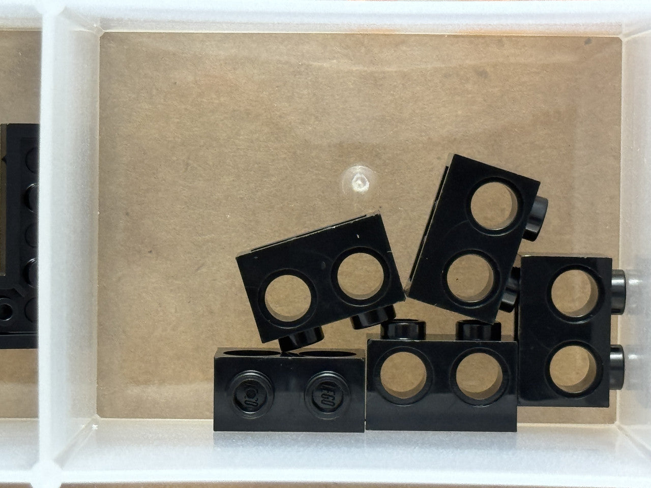 LEGO Parts - Black Technic, Brick 1 x 2 with Holes - No 32000 - QTY 5