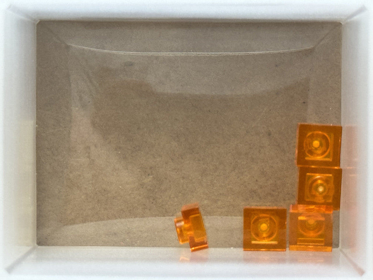 LEGO Parts - Trans-Orange Plate 1 x 1 - No 3024 - QTY 5