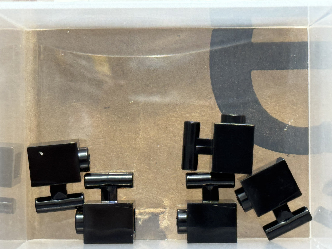 LEGO Parts - Black Brick, Modified 1 x 1 with Bar Handle - No 2921 - QTY 5
