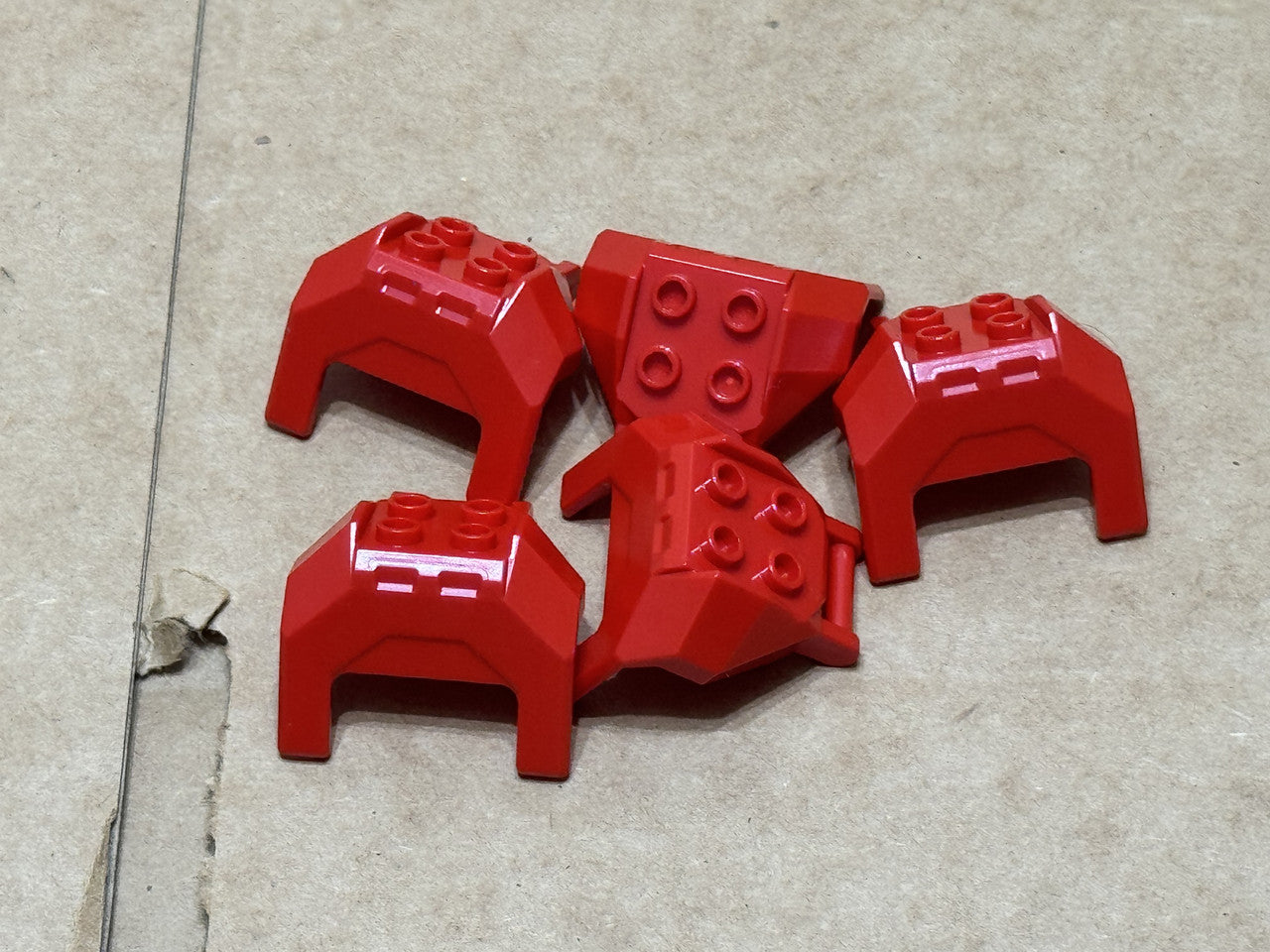 LEGO Parts - Red Large Figure Armor, Chest 4 Studs Bar Handle - No 27167 - QTY 5