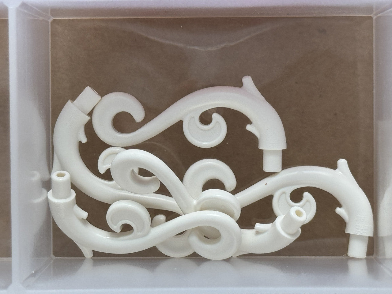 LEGO Parts - White Plant Stem, Curved Bar, Thorns, and Swirls - No 28870 - QTY 5