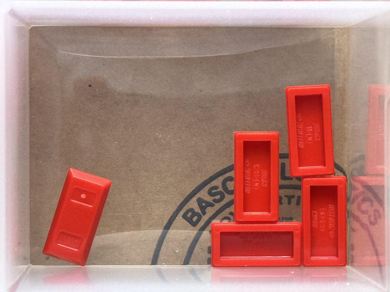 LEGO Parts - Red Minifigure, Utensil Ingot 1 x 2 - No 99563 - QTY 5