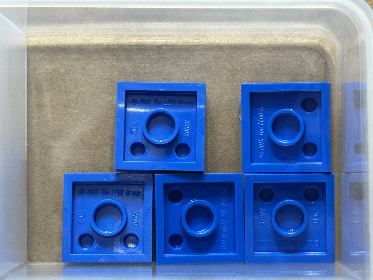 LEGO Parts - Blue Tile, Modified 2 x 2 with Studs on Edge - No 33909 - QTY 5