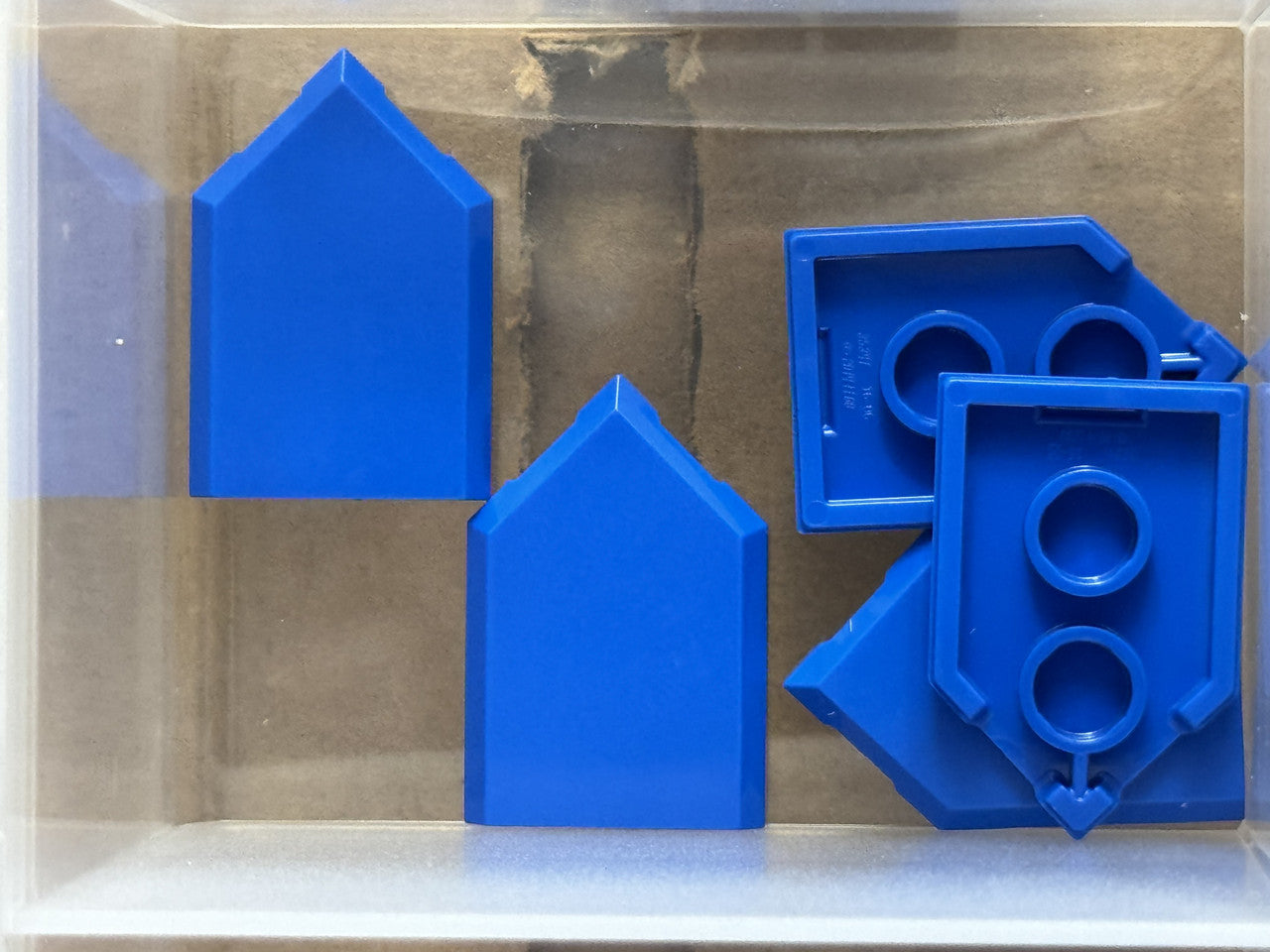 LEGO Parts - Blue Tile, Modified 2 x 3 Pentagonal - No 22385 - QTY 5