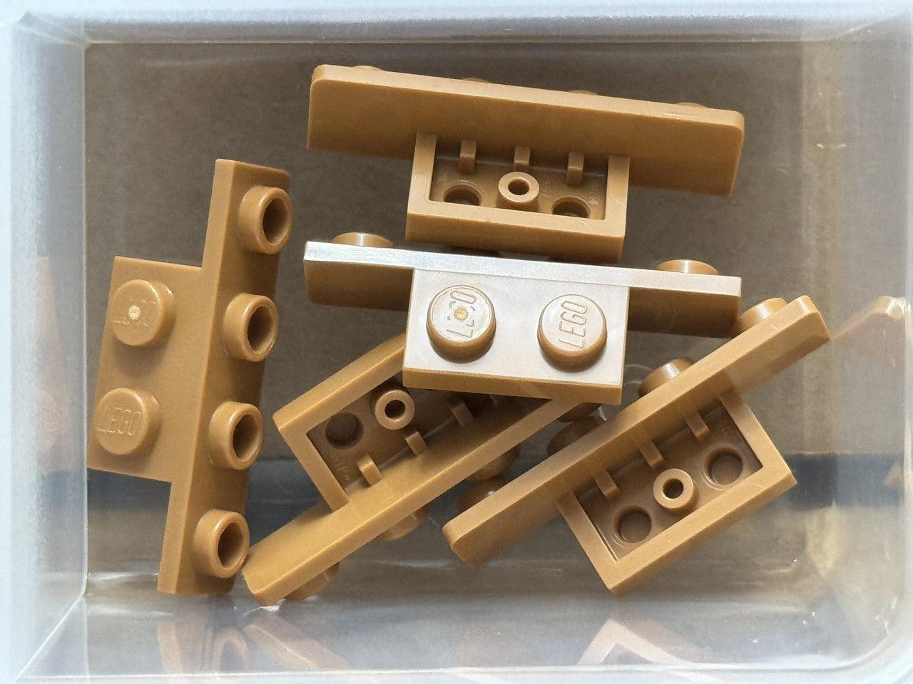 LEGO Parts - Medium Nougat Bracket 1 x 2 - 1 x 4 - No 28802 - QTY 5