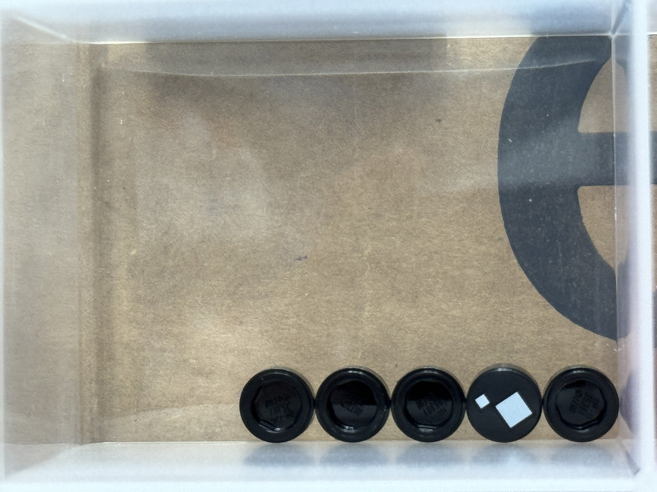 LEGO Parts - Black Tile, Round 1 x 1 2 White Squares - No 98138pb072 - QTY 5