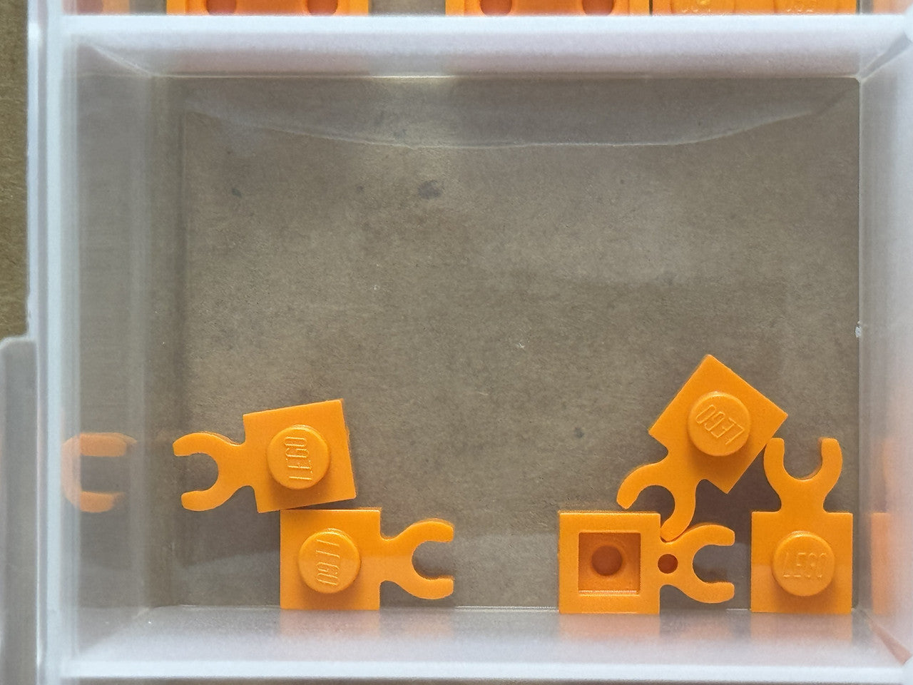 LEGO Parts - Orange Plate 1 x 1 with Open O Clip Thick - No 4085d - QTY 5