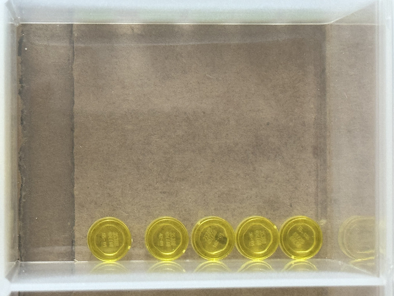 LEGO Parts - Trans-Yellow Tile, Round 1 x 1 - No 98138 - QTY 5