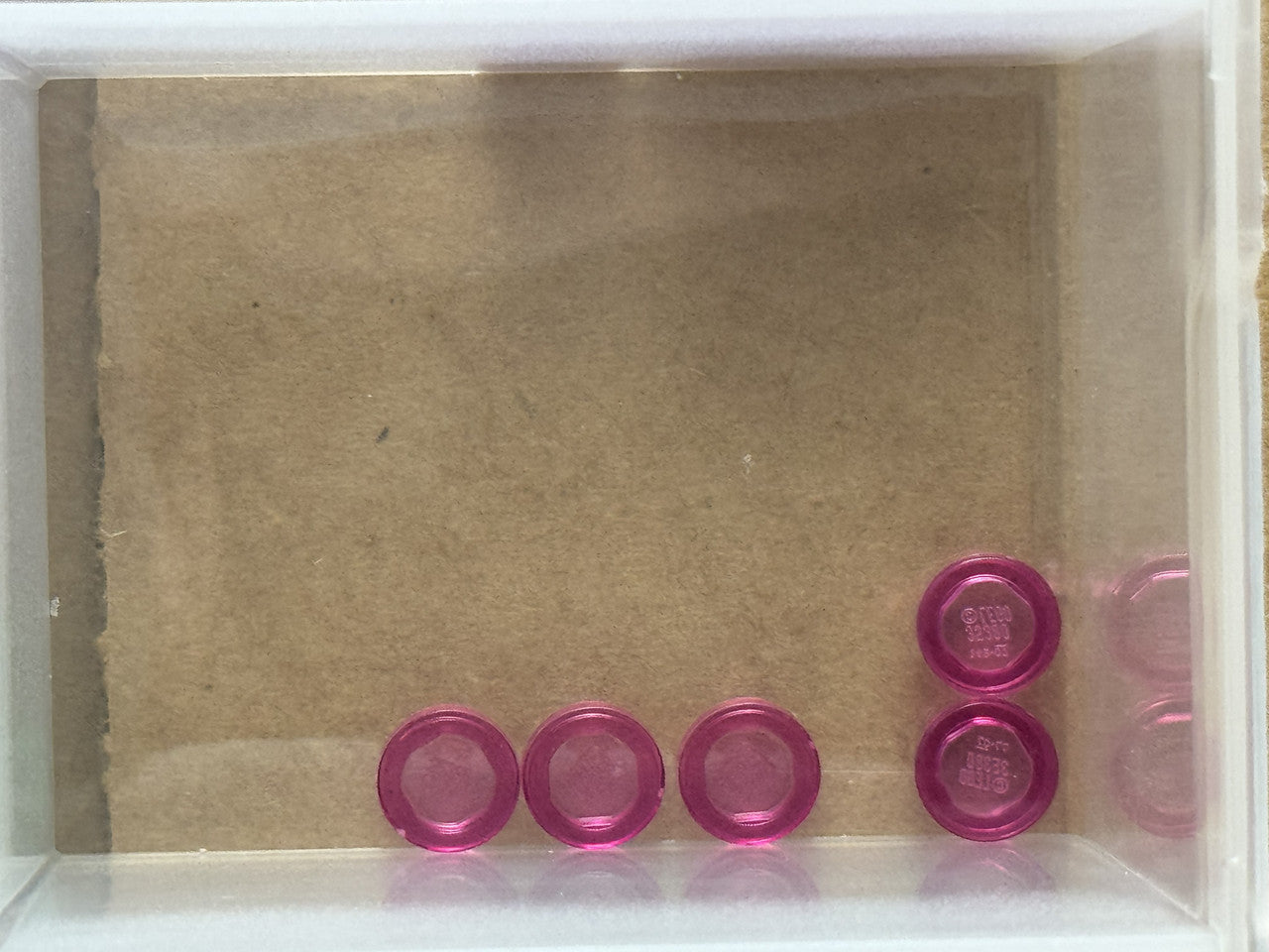 LEGO Parts - Trans-Dark Pink Tile, Round 1 x 1 - No 98138 - QTY 5