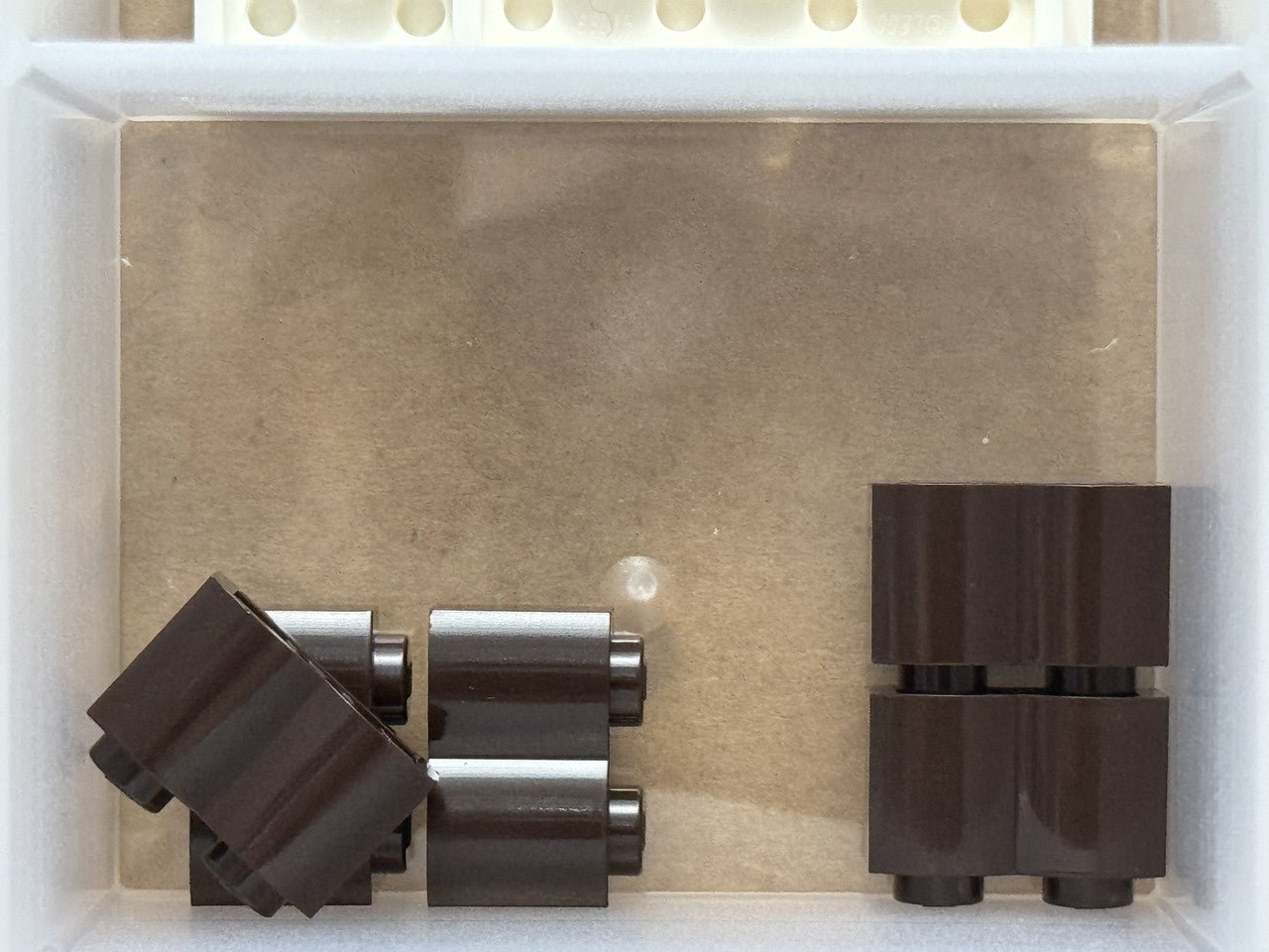 LEGO Parts - Dark Brown Brick 1 x 2 with Log Profile - No 30136 - QTY 5