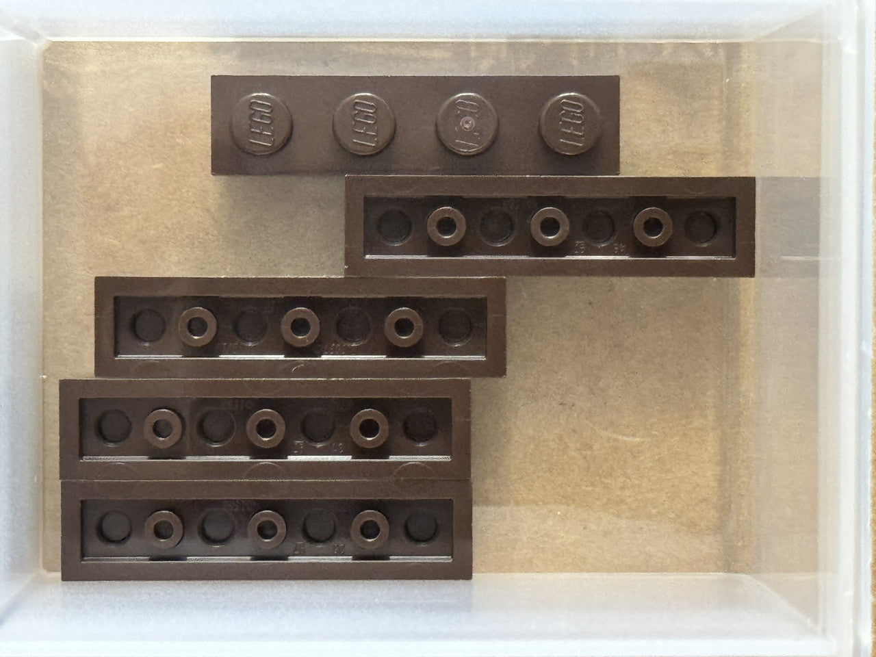 LEGO Parts - Dark Brown Plate 1 x 4 - No 3710 - QTY 5