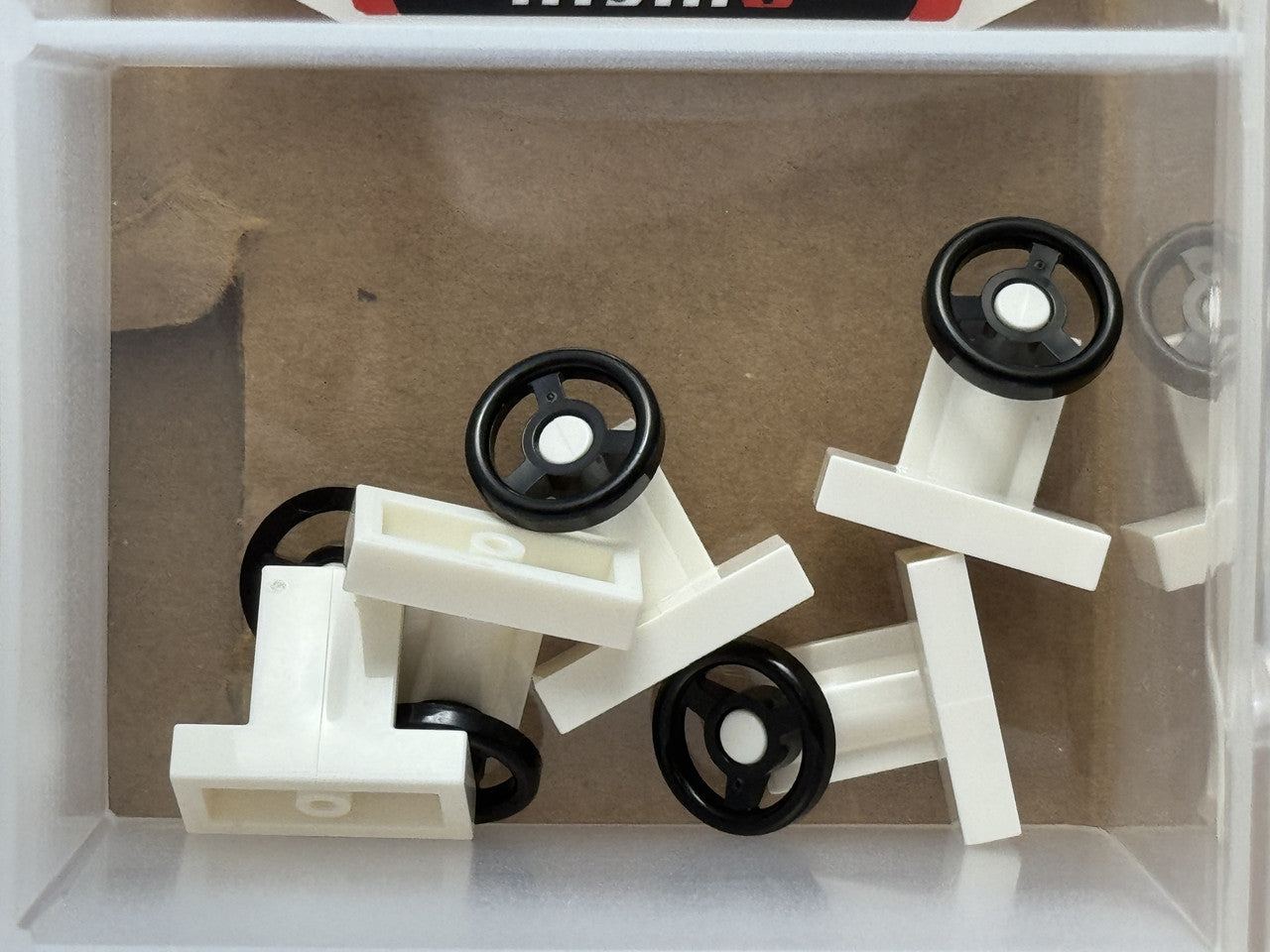 LEGO Parts - White Vehicle, Steering Stand 1 x 2 - No 3829c01 - QTY 5