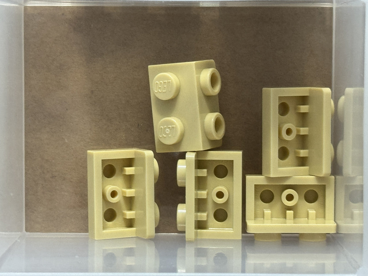 LEGO Parts - Tan Bracket 1 x 2 - 1 x 2 - No 99781 - QTY 5