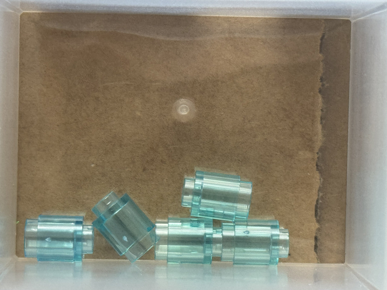 LEGO Parts - Trans-Light Blue Brick, Round 1 x 1 - No 3062 - QTY 5