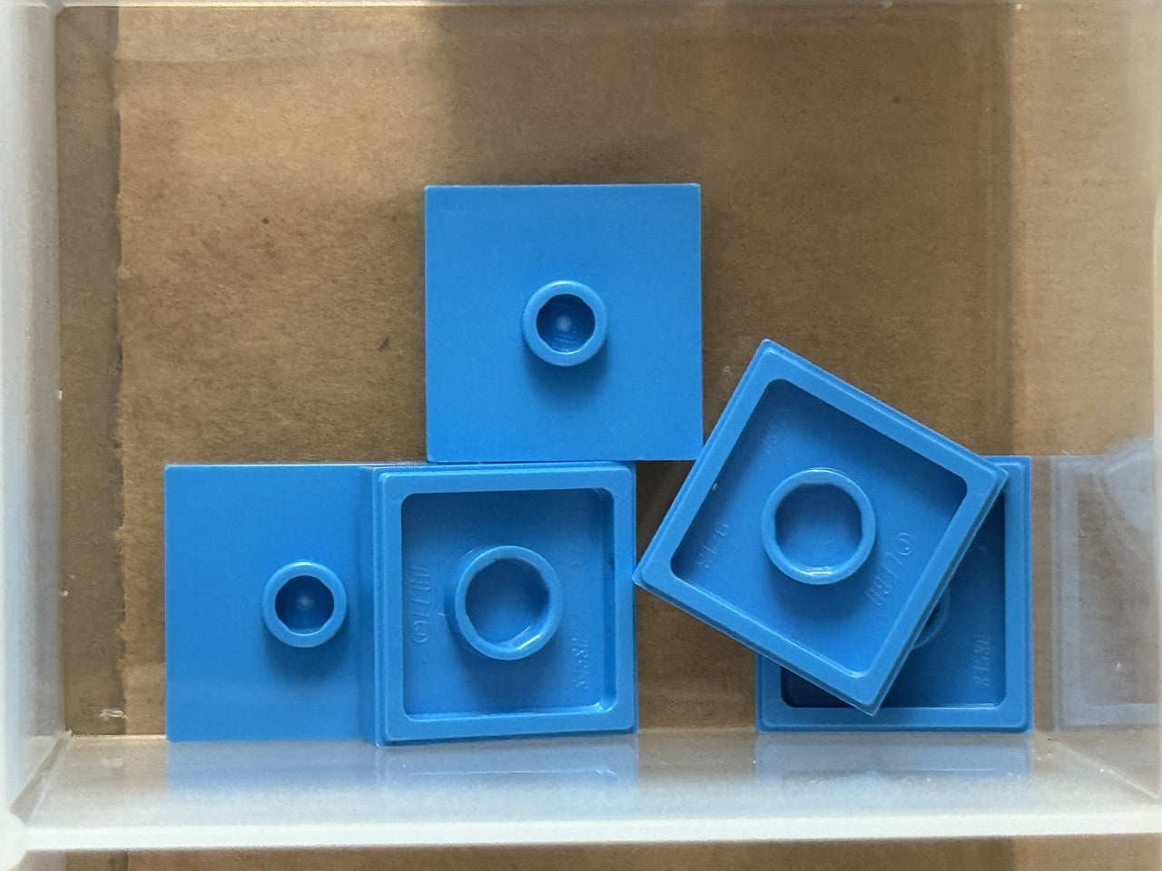 LEGO Parts - Dark Azure Plate 2 x 2 1 Stud in Center (Jumper) - No 87580 - QTY 5