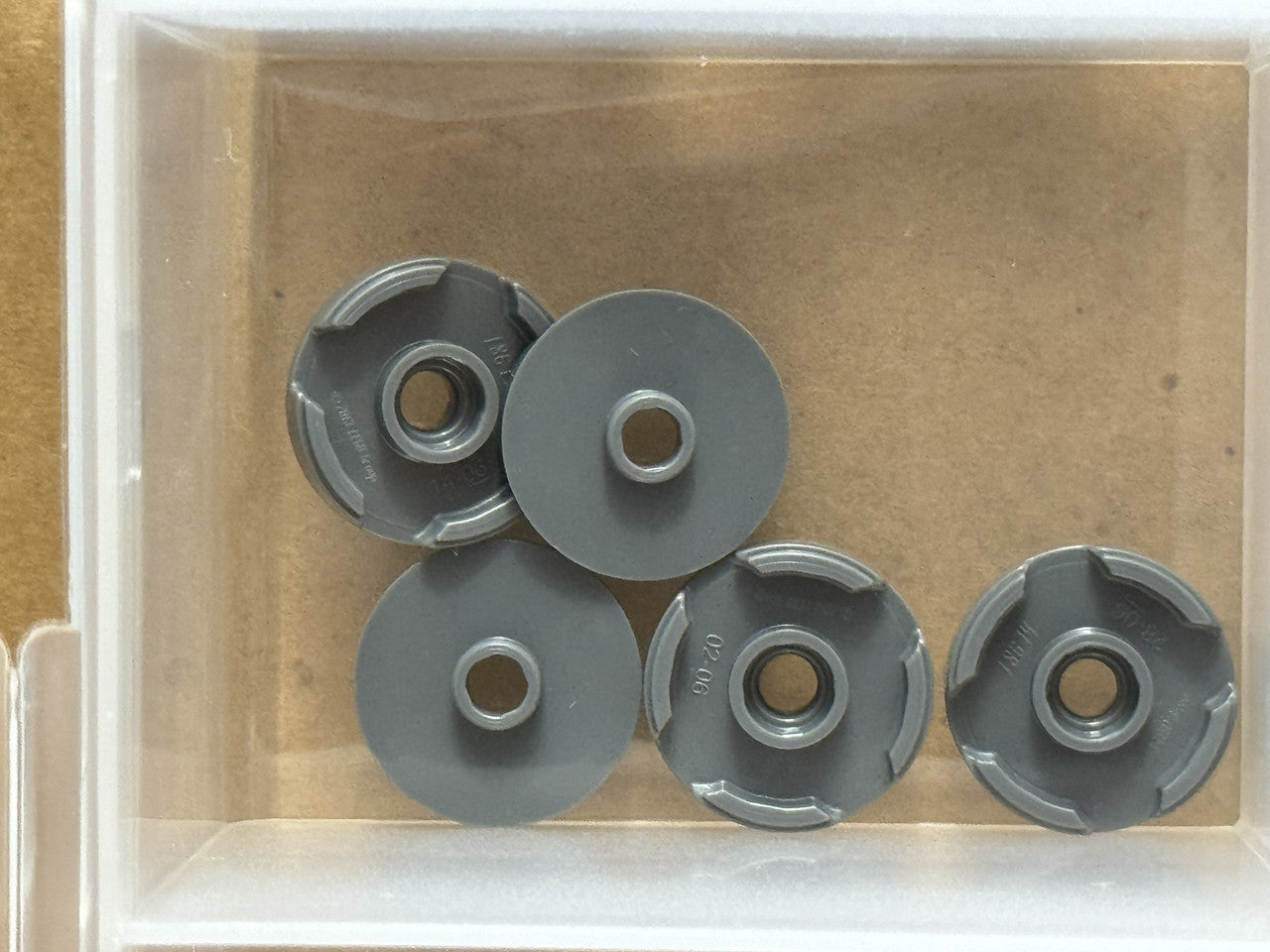 LEGO Parts - Dark Bluish Gray Tile, Round 2 x 2 Open Stud - No 18674 - QTY 5