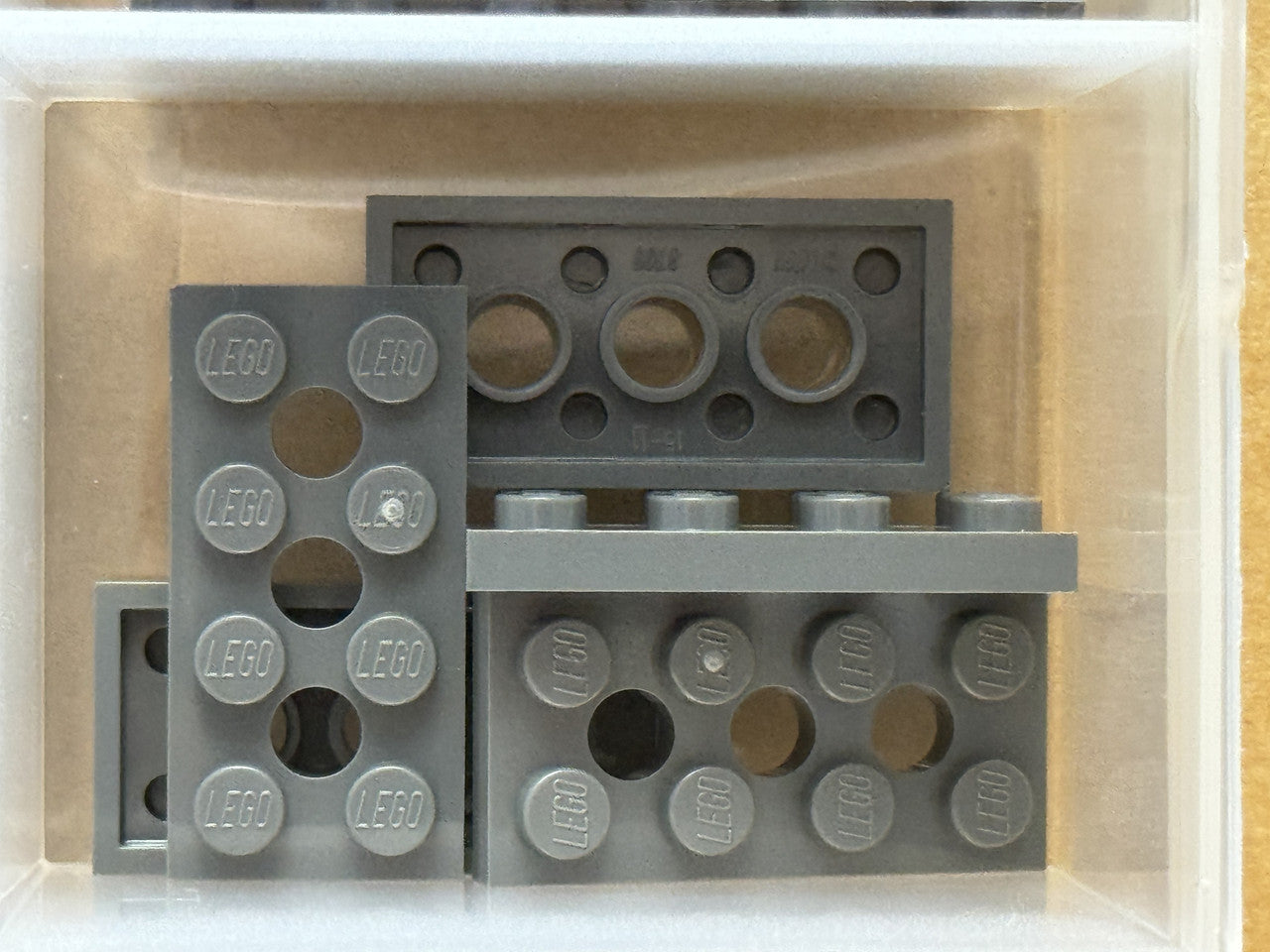 LEGO Parts - Dark Bluish Gray Technic, Plate 2 x 4 3 Holes - No 3709 - QTY 5