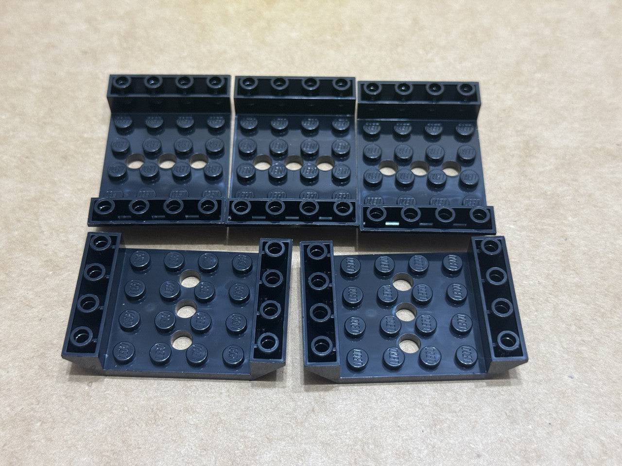 LEGO Parts - Black Slope, Inverted 45 6 x 4 Double Cutout - No 60219 - QTY 5