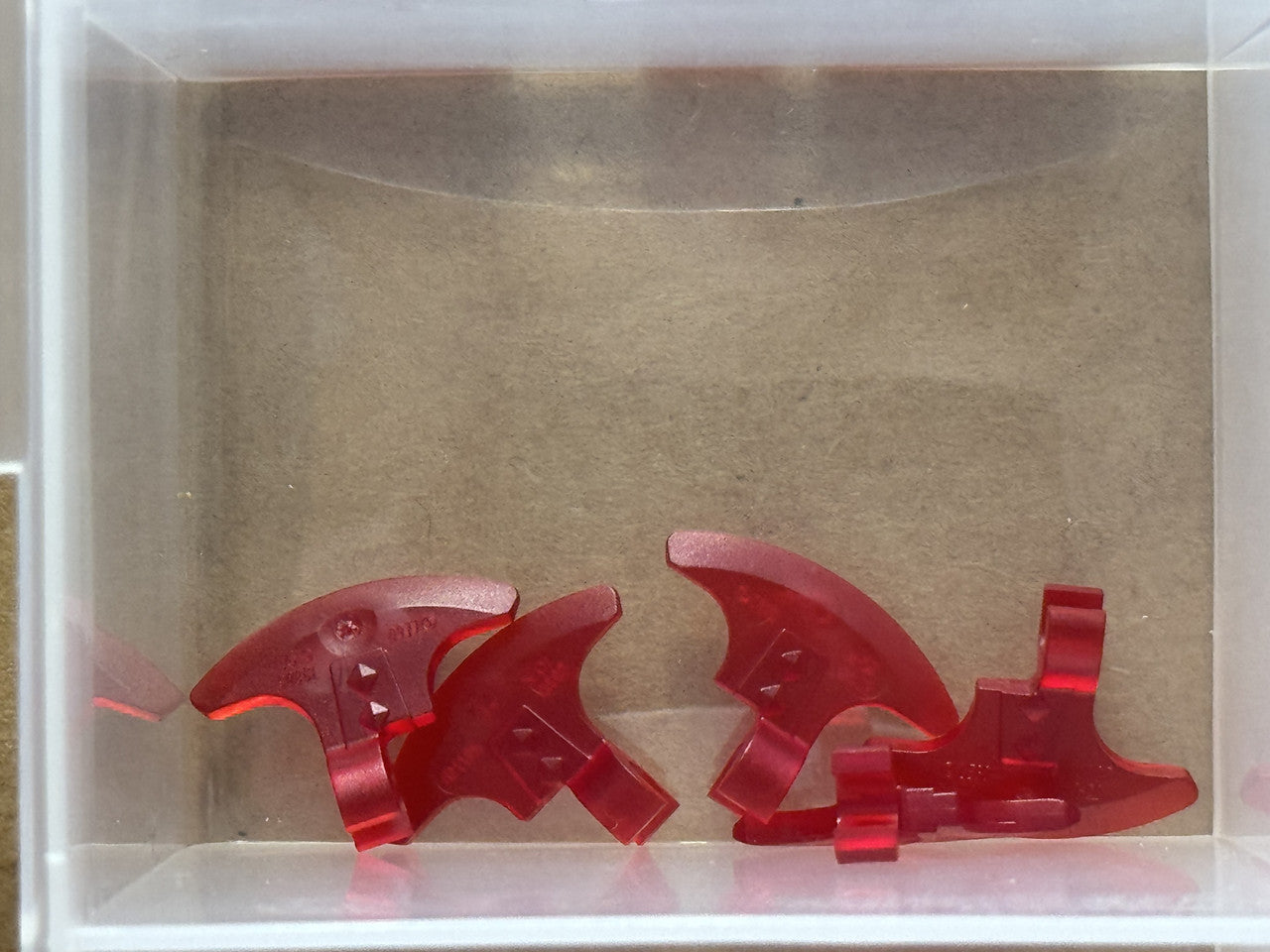 LEGO Parts - Trans-Red Minifigure, Weapon Axe Head with Clip - No 53454 - QTY 5