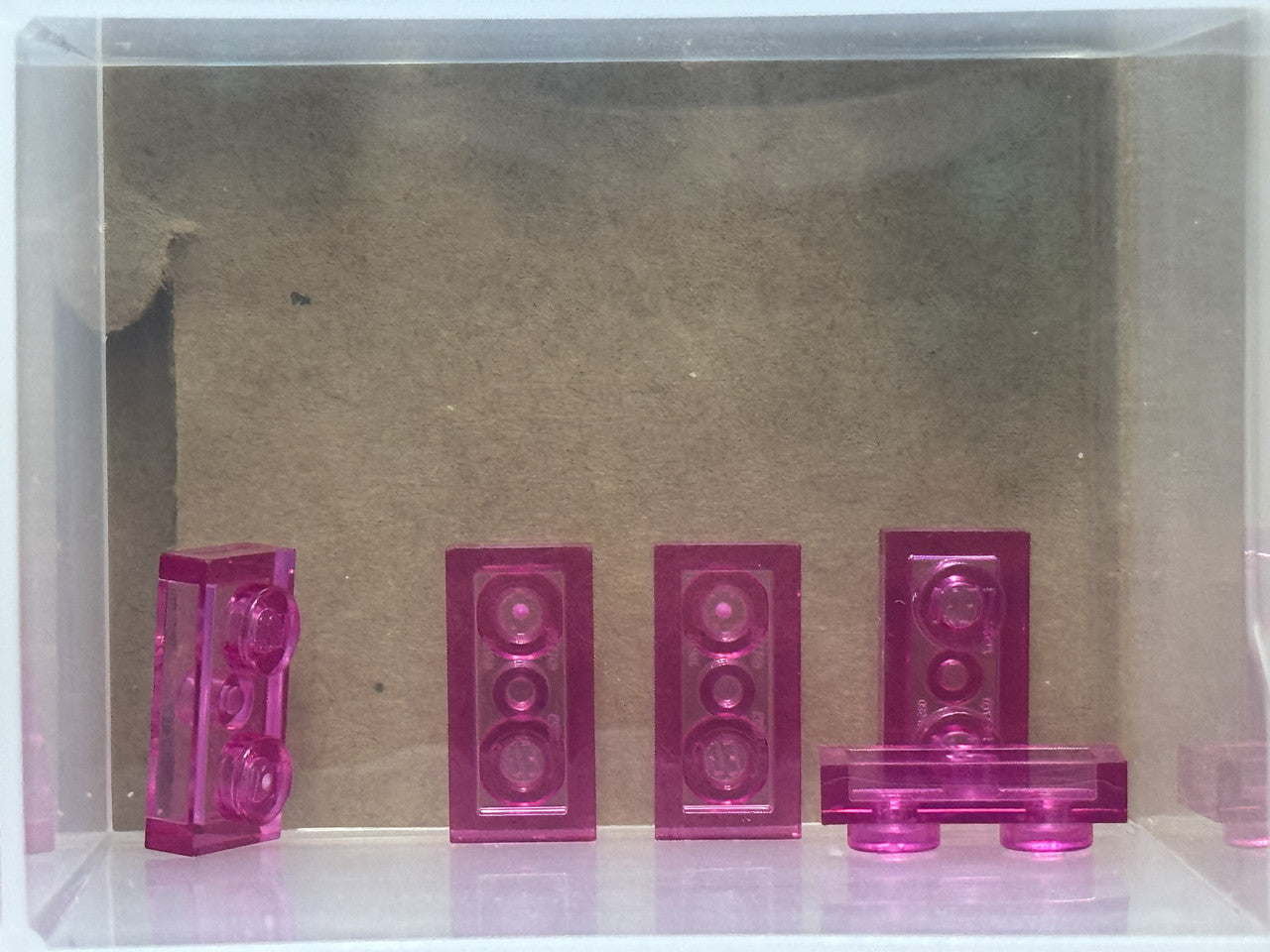 LEGO Parts - Trans-Dark Pink Plate 1 x 2 - No 3023 - QTY 5