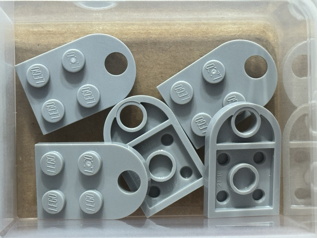 LEGO Parts - Light Bluish Gray Plate, Modified 2 x 3 with Hole - No 3176 - QTY 5