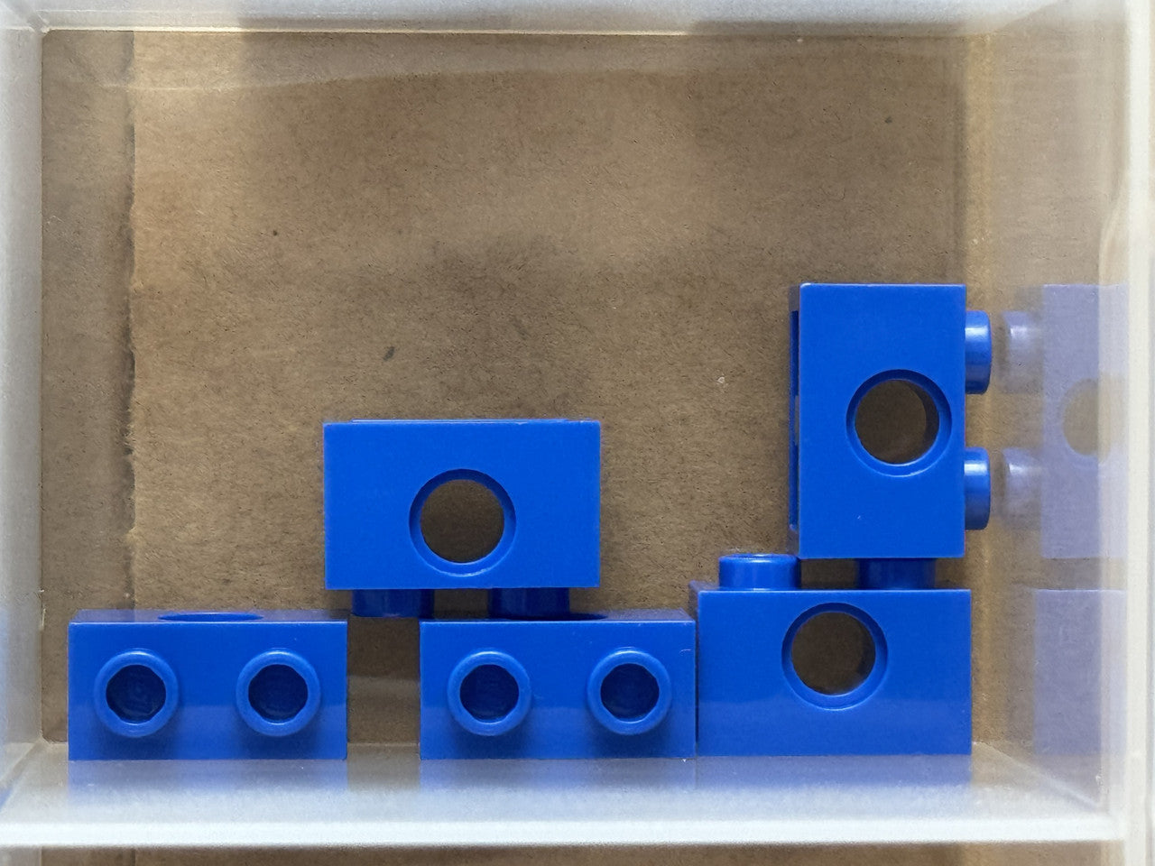LEGO Parts - Blue Technic, Brick 1 x 2 with Hole - No 3700 - QTY 5