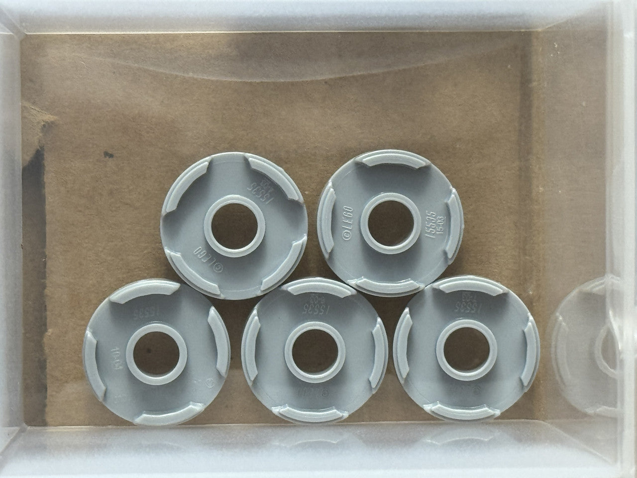 LEGO Parts - Light Bluish Gray Tile, Round 2 x 2 with Hole - No 15535 - QTY 5