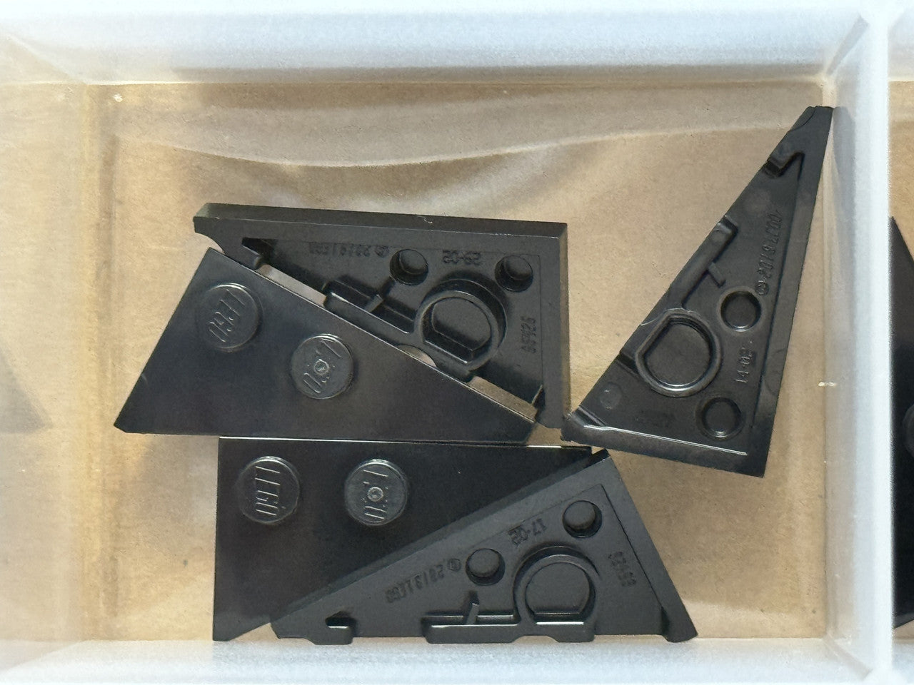 LEGO Parts - Black Wedge, Plate 4 x 2 Right, Pointed - No 65426 - QTY 5