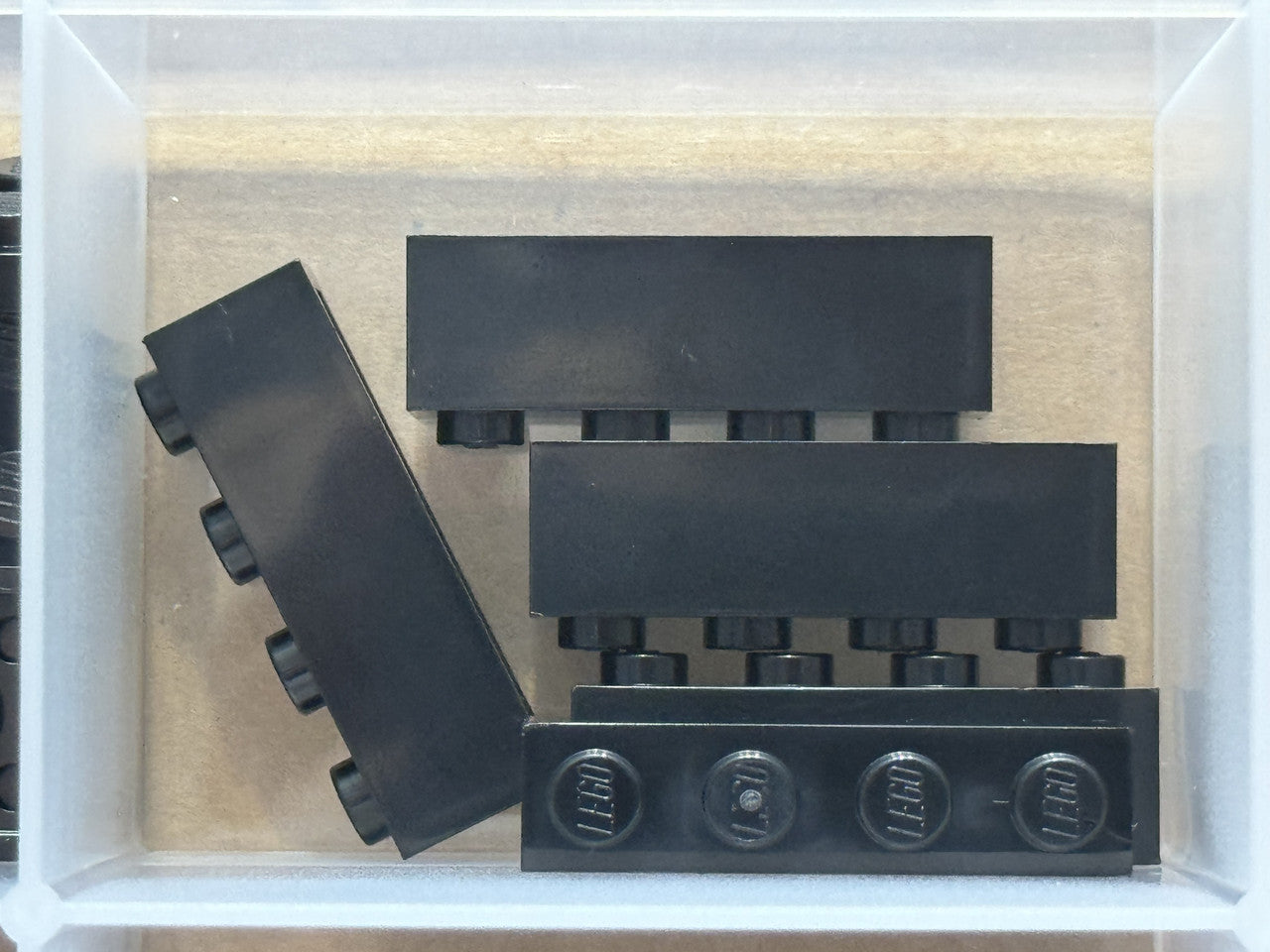 LEGO Parts - Black Brick 1 x 4 - No 3010 - QTY 5