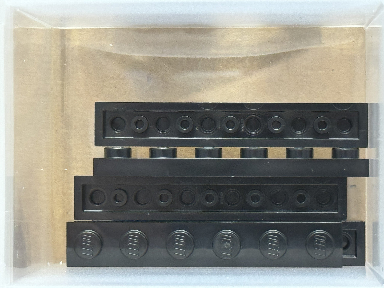 LEGO Parts - Black Plate 1 x 6 - No 3666 - QTY 5