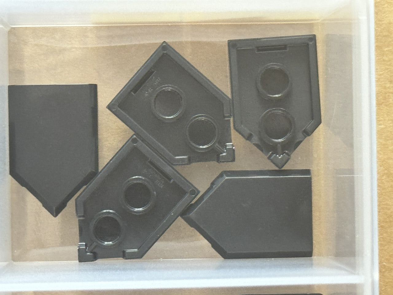 LEGO Parts - Black Tile, Modified 2 x 3 Pentagonal - No 22385 - QTY 5