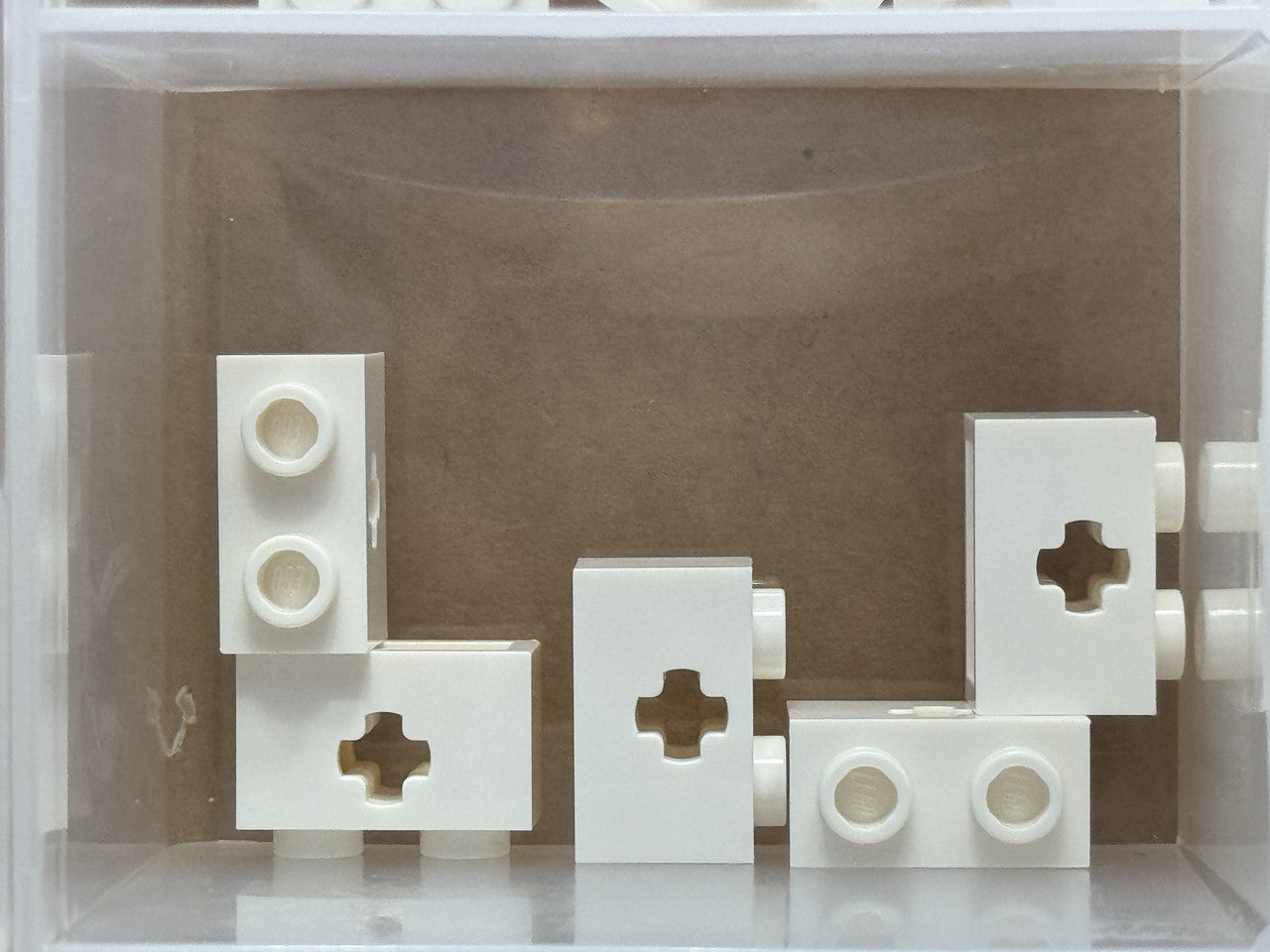 LEGO Parts - White Technic, Brick 1 x 2 with Axle Hole - No 32064 - QTY 5