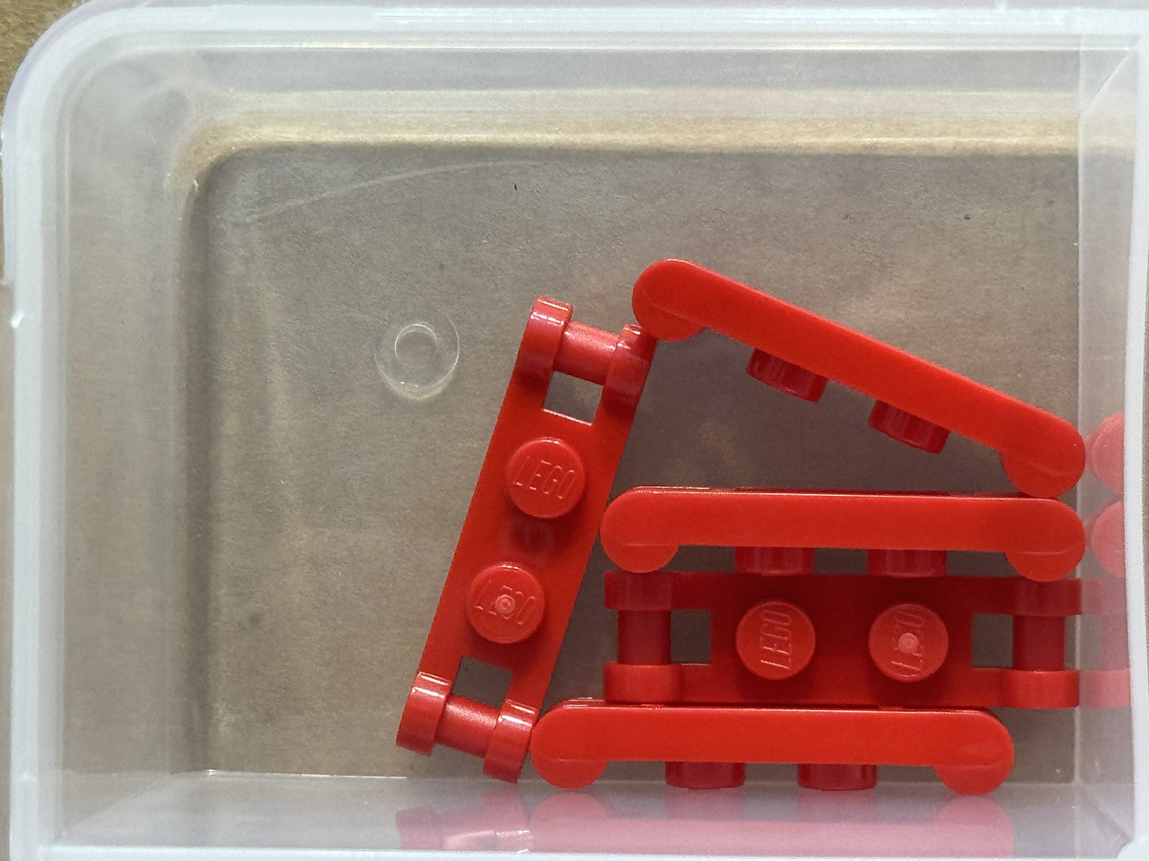 LEGO Parts - Red Plate 1 x 2 with Bar Handles on Ends - No 18649 - QTY 5