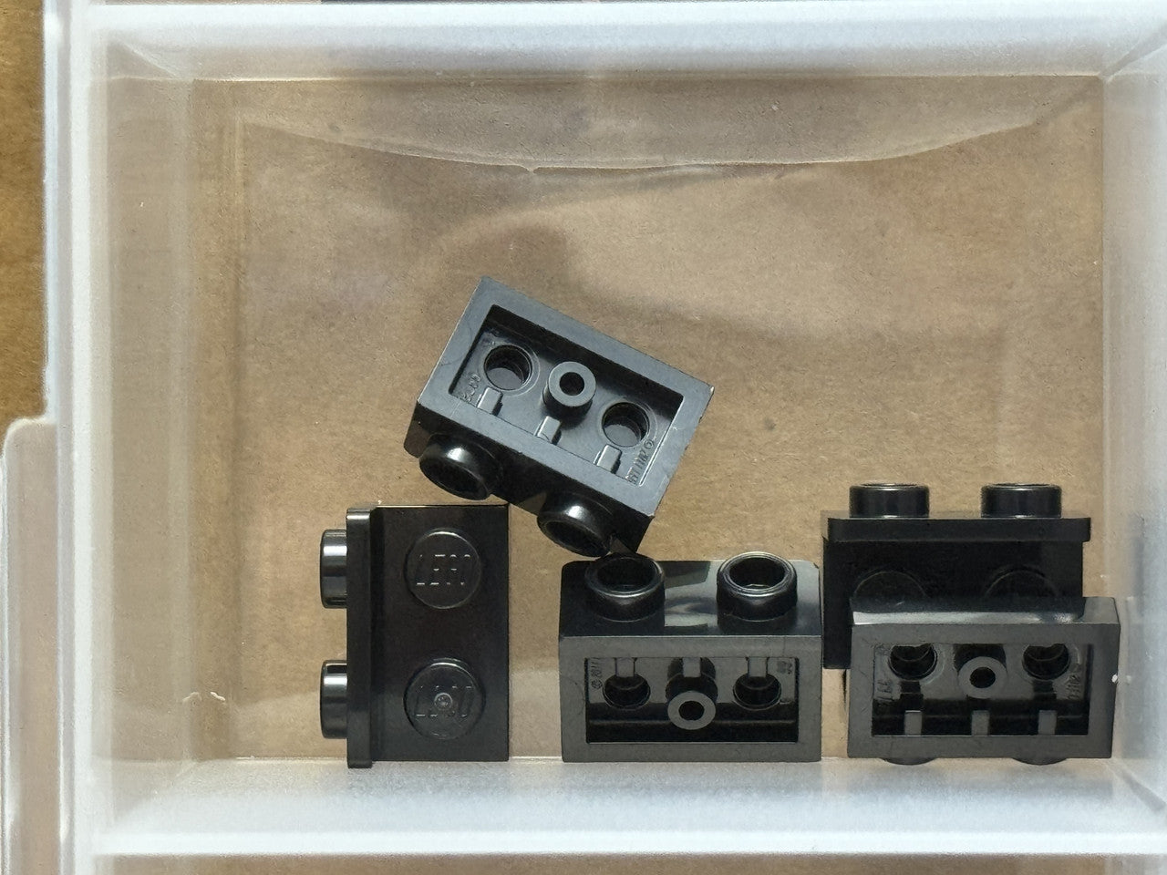 LEGO Parts - Black Bracket 1 x 2 - 1 x 2 Inverted - No 99780 - QTY 5