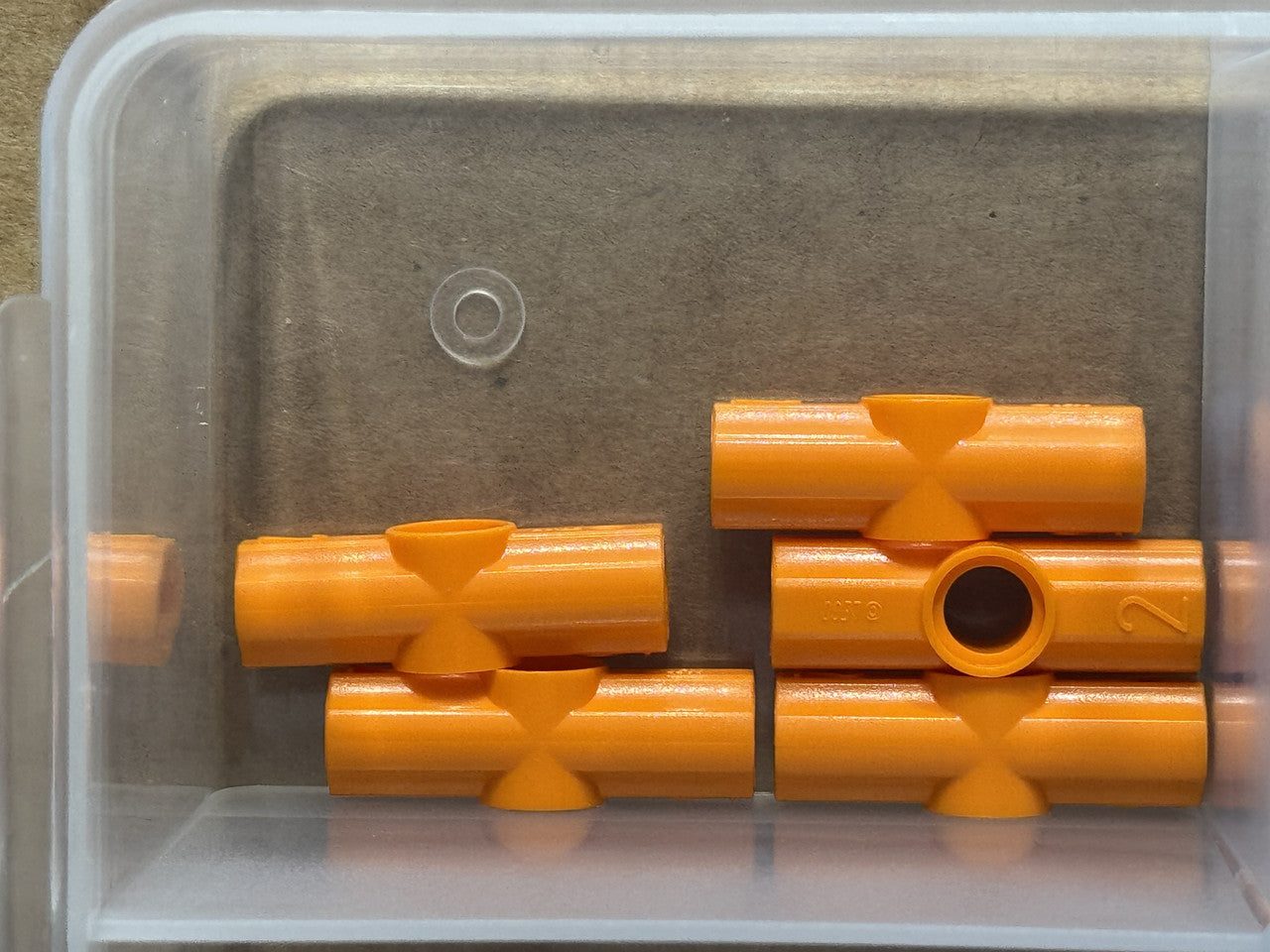 LEGO Parts - Orange Technic, Axle and Pin Connector Angled #2 - No 32034 - QTY 5