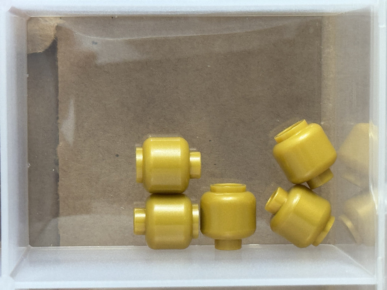 LEGO Parts - Pearl Gold Minifigure, Head (Plain) - No 3626 - QTY 5