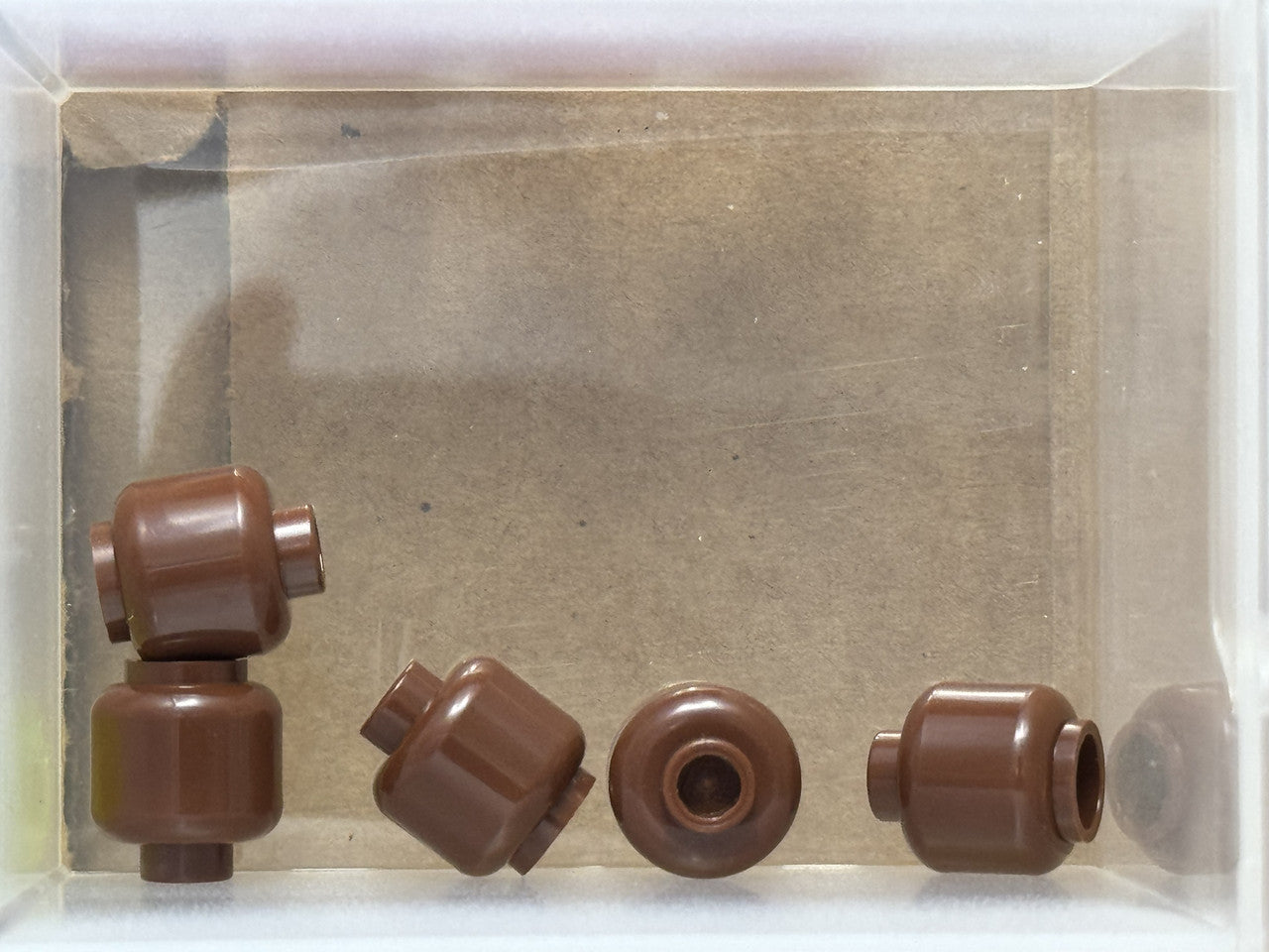 LEGO Parts - Reddish Brown Minifigure, Head (Plain) - No 3626 - QTY 5