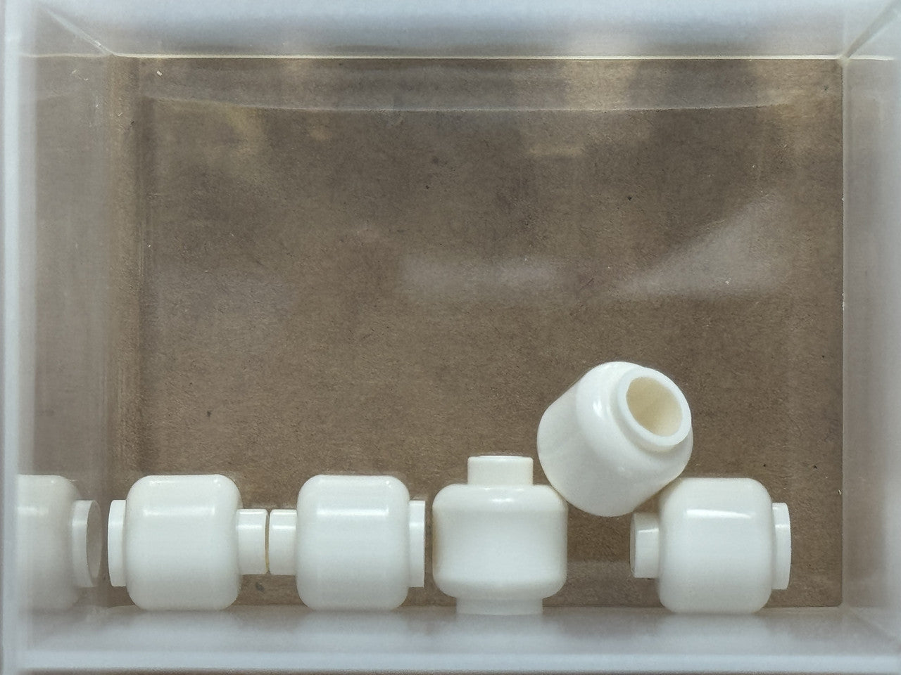 LEGO Parts - White Minifigure, Head (Plain) - No 3626 - QTY 5