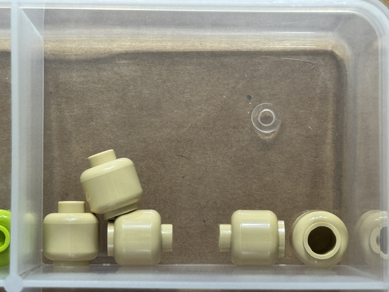 LEGO Parts - Tan Minifigure, Head (Plain) - No 3626 - QTY 5