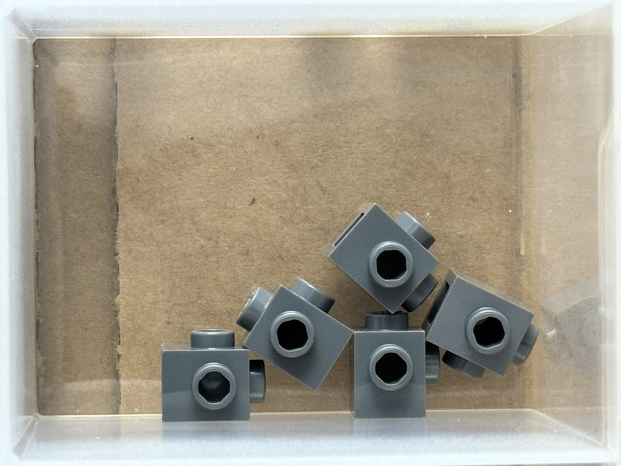 LEGO Parts - Dark Bluish Gray Brick 1 x 1 2 Sides, Adjacent - No 26604 - QTY 5