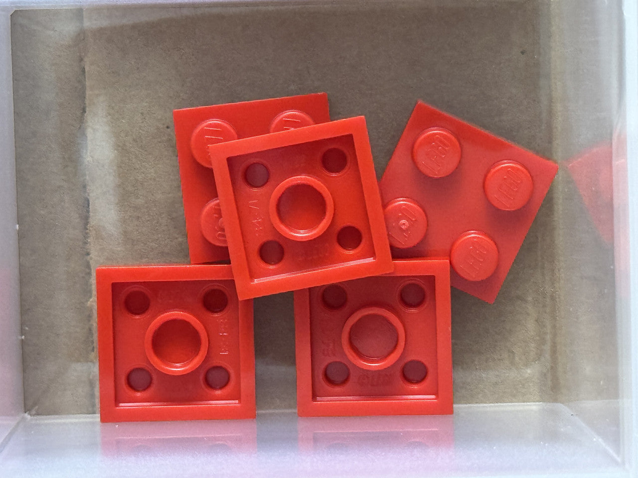 LEGO Parts - Red Plate 2 x 2 - No 3022 - QTY 5